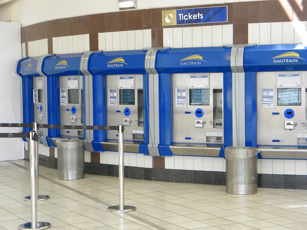 GauTrain Hatfield駅のチケット販売機 GauTrain Hatfield駅のチケット販売機